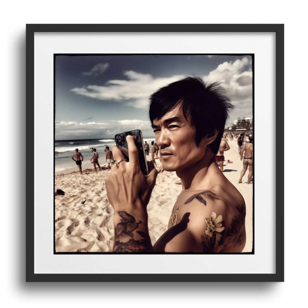 BRUCE LEE SELFIE - DOTCOM ART