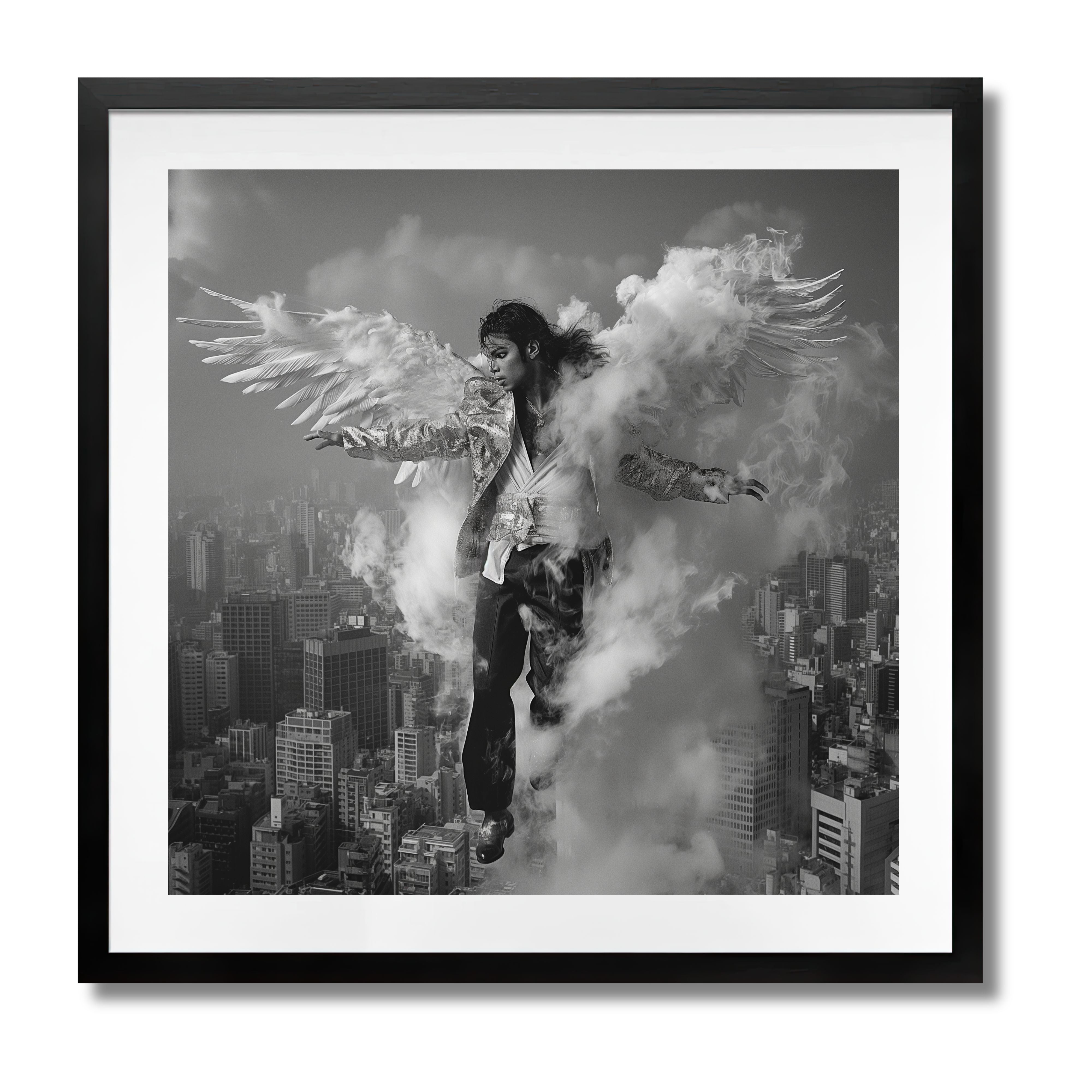 Michael Jackson Retro Angel Wings Wall Art Print | Free