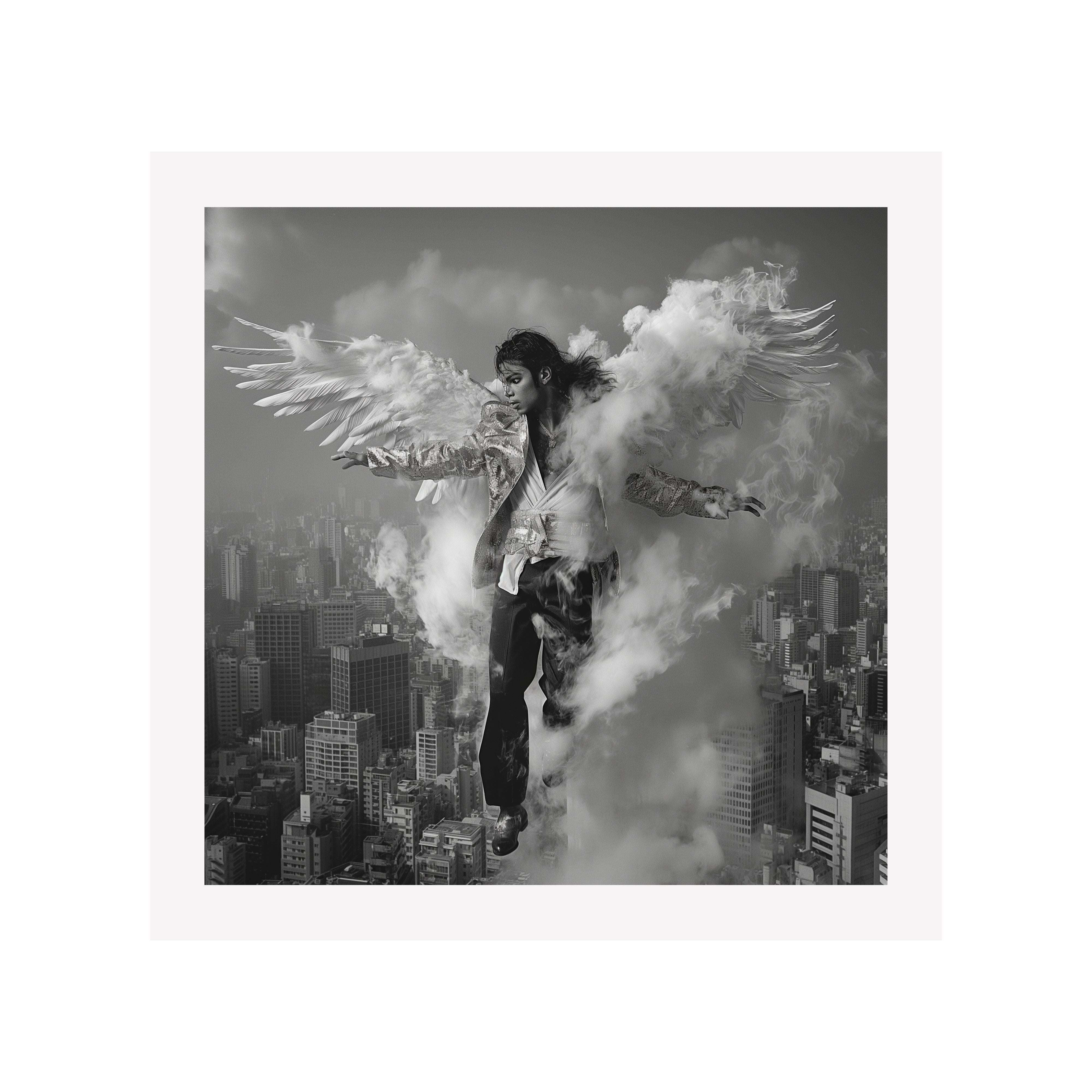 Michael Jackson Retro Angel Wings Wall Art Print | Free